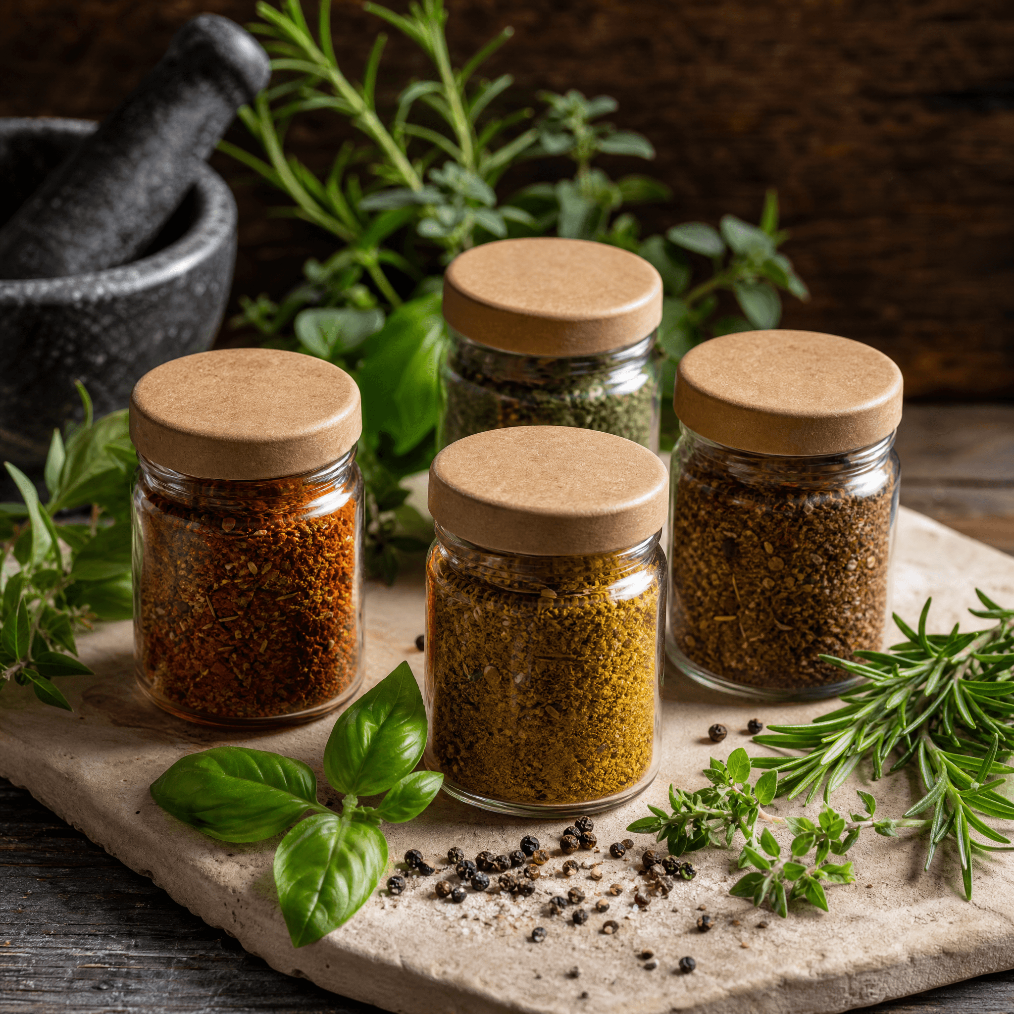 Low-Salt Bold Blends — Four herb-forward, salt-reduced recipes that still taste bold.
